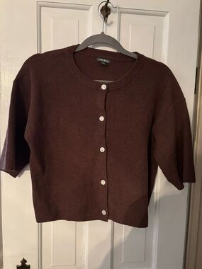 wild fable Brown Short Sleeve Button Cardigan